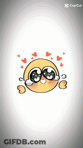 Crying Smiley Face With Hearts From Eyes GIF