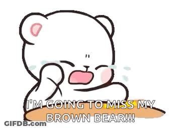 Crying Teddy Bear Says I'm Going To Miss My Brown Bear GIF