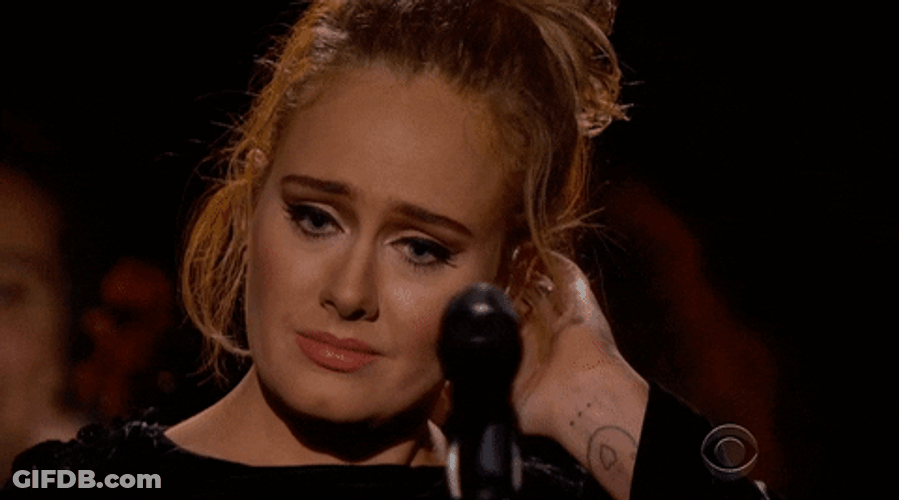 Crying Thank You Adele Grammys GIF