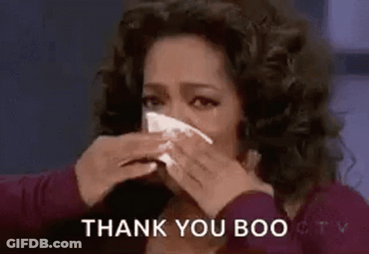 Crying Thank You Boo Oprah Winfrey GIF