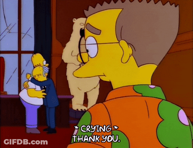 Crying Thank You Homer Simpson The Simpsons GIF