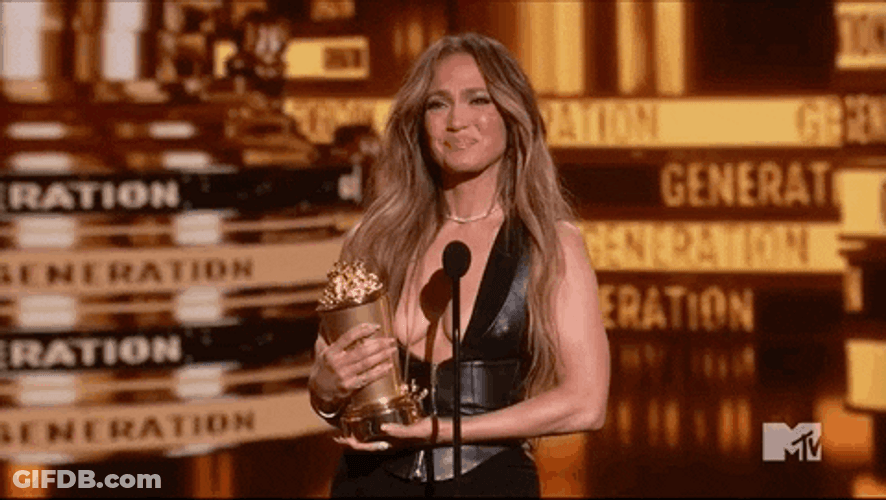 Crying Thank You Jennifer Lopez MTV Awards GIF