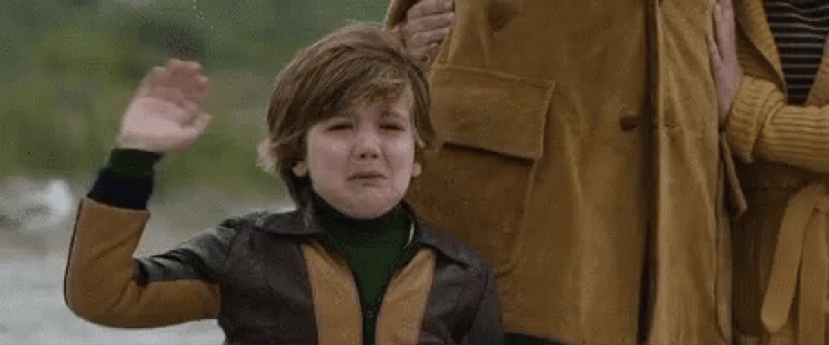 Crying Waving Goodbye GIF