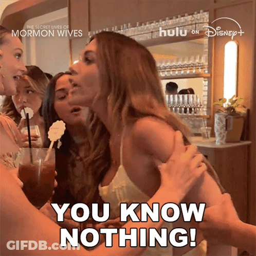 Crying Woman In Front Of Secret Lives Of Mormon Wives Poster GIF
