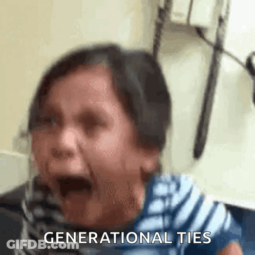 Crying Woman With Generational Ties Text GIF