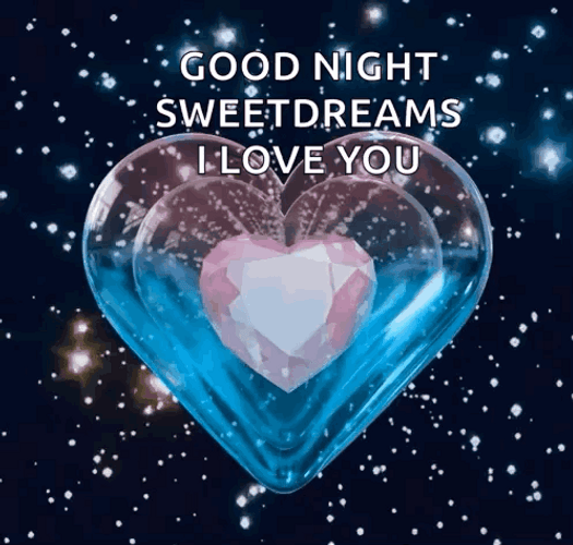 Crystal Heart Goodnight Sweet Dreams GIF