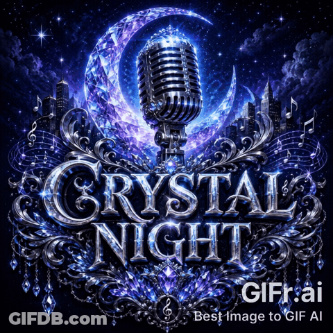 Crystal Night Poster With Microphone GIF