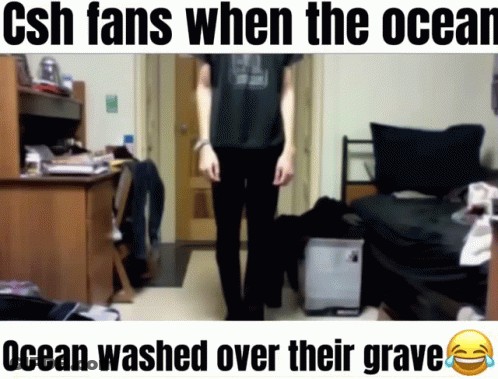 CSH Fans When The Ocean Washed Over Their Grave Black Shirt Man Standing GIF