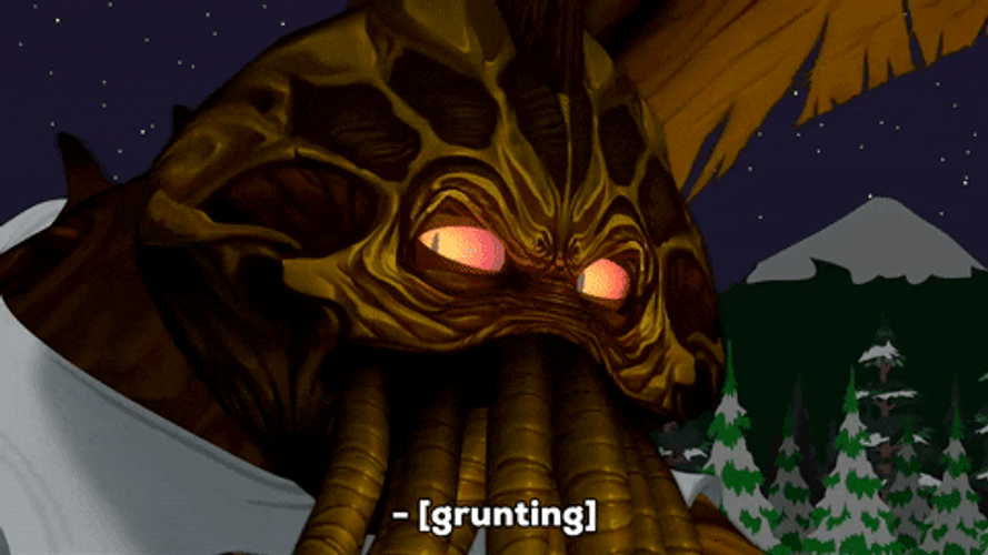 Cthulhu Monstrous Head Octopus Tentacles Grunting GIF