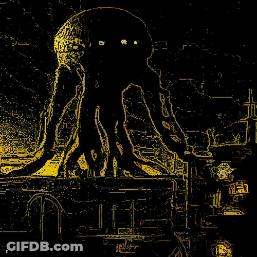 Cthulhu Scary Night Creatures Approaching GIF