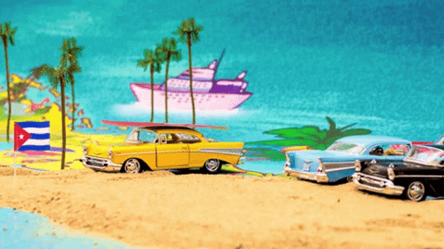 Cuba Beach Travel Cars GIF