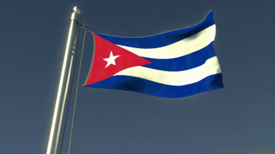 Cuba Flag Raised Waving GIF