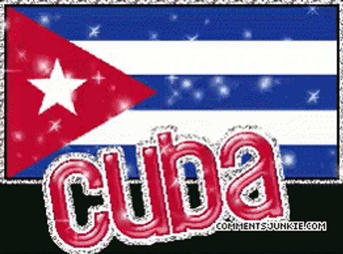 Cuba Flag Text Glitter GIF