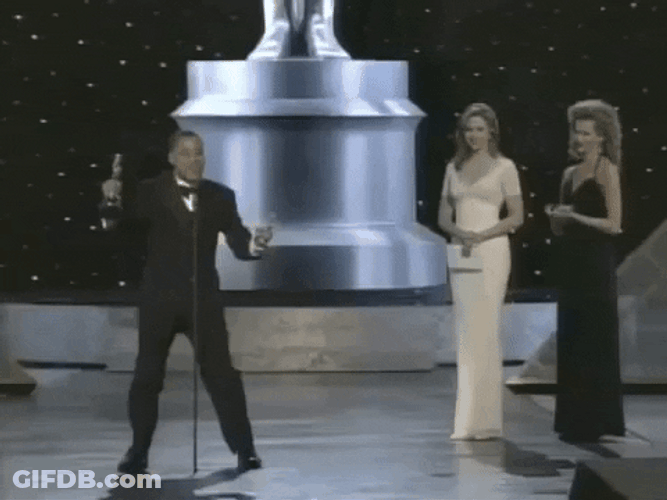 Cuba Gooding Jr Celebrating Oscar Awards Win GIF
