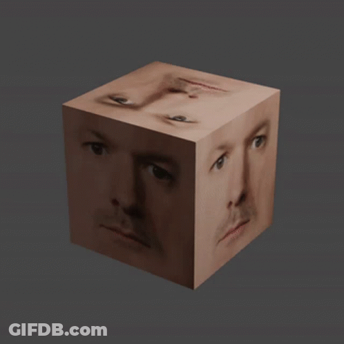 Cube With Man's Face GIF