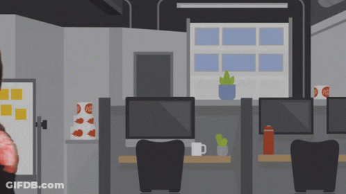 Cubicle With Sign Saying Free GIF
