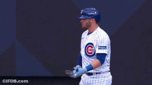 Cubs Baseball Player In Front Of Chevrolet Logo GIF
