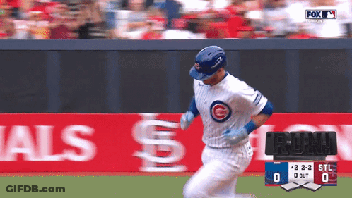 Cubs Baseball Player Running GIF