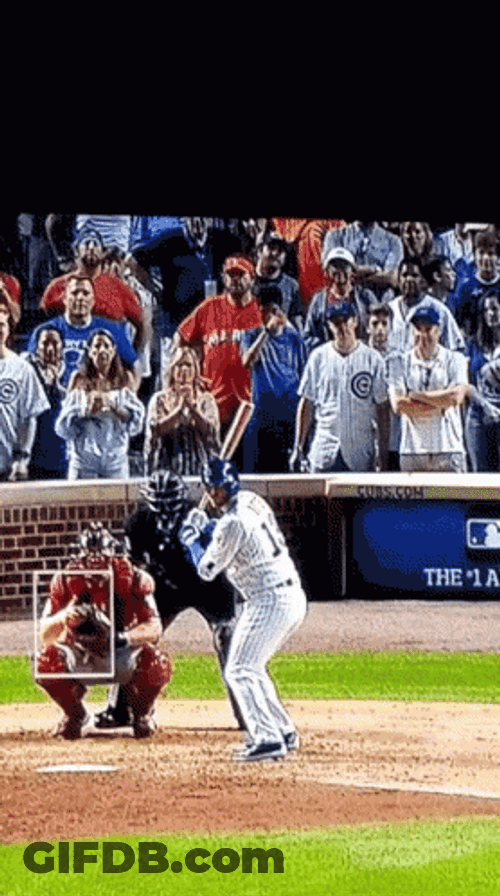 Cubs Hitting Home Run To Win GIF
