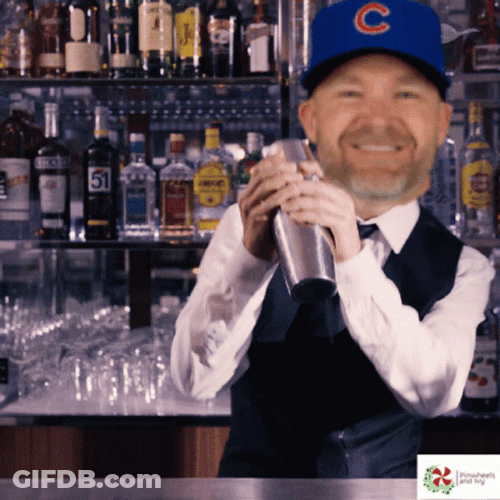 Cubs Manager David Ross Bartends After Win GIF