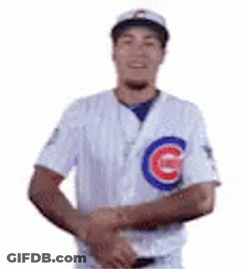 Cubs Player Javier Baez Laughing After Win GIF