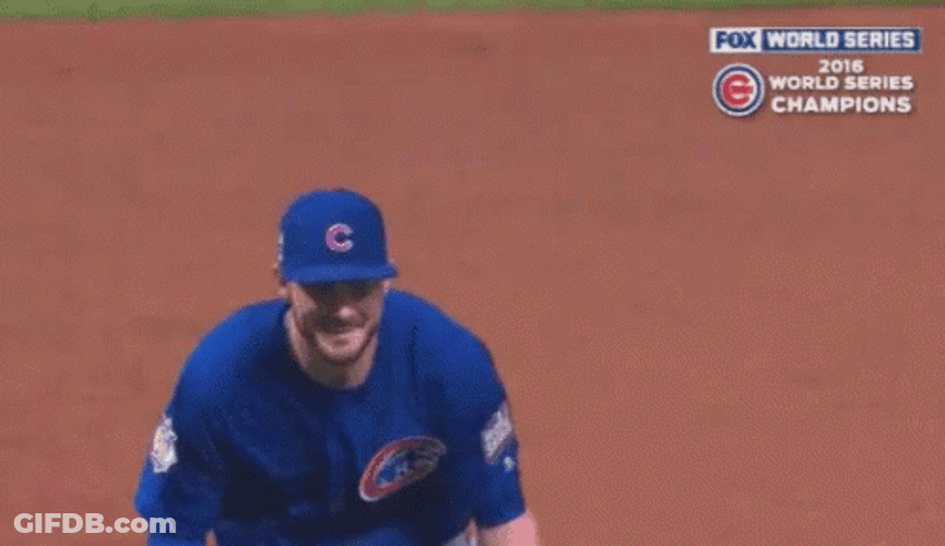 Cubs Player Kris Bryant Throws Ball To Win GIF