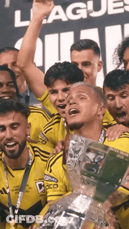 Cucho Hernandez Lifting Trophy GIF