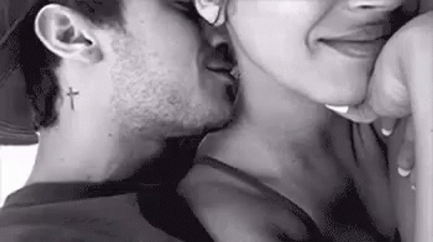 Cuddle Couple Neck Kisses GIF