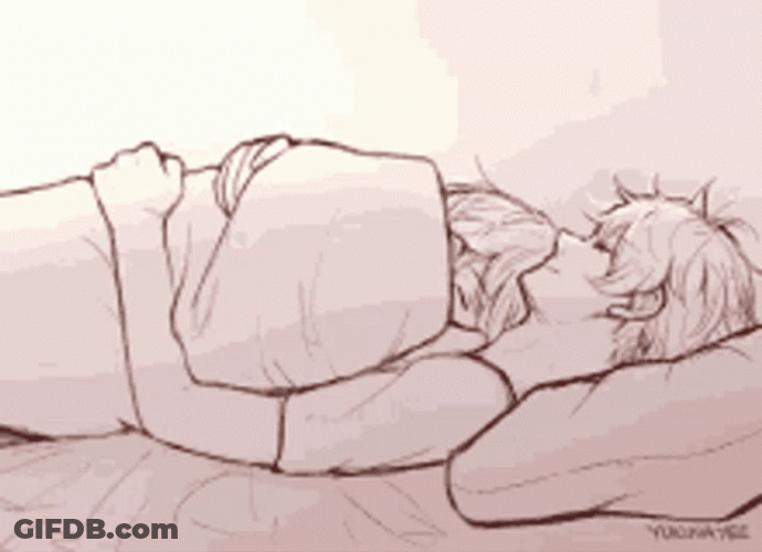 Cuddles Anime Couple Sketch GIF