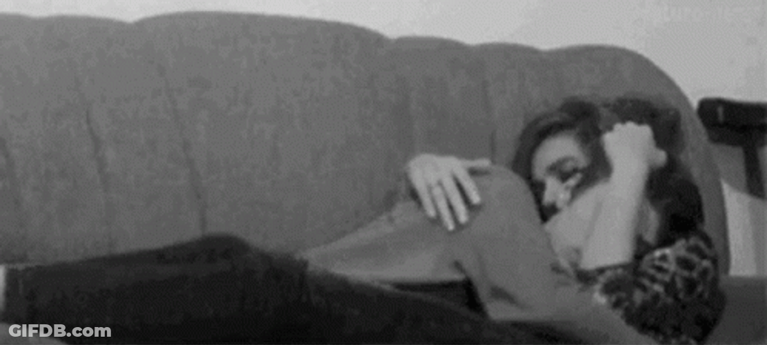 Cuddles Couch Couple GIF