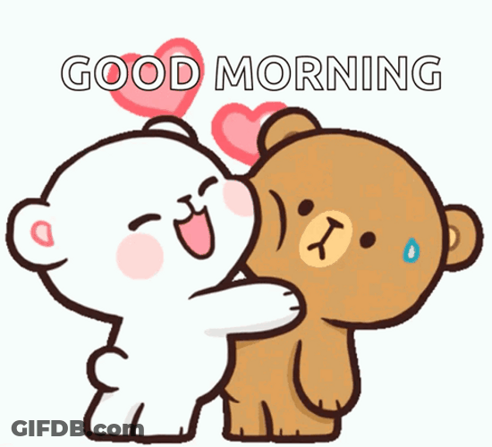 Cuddling Milk And Mocha Bear Good Morning GIF