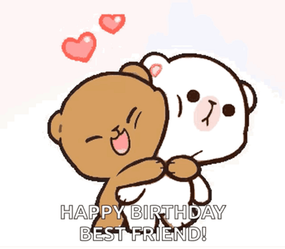 Cuddling Milk And Mocha Bear Happy Birthday GIF