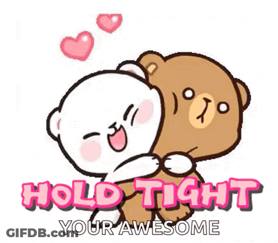Cuddling Milk And Mocha Bear Hold Tight GIF
