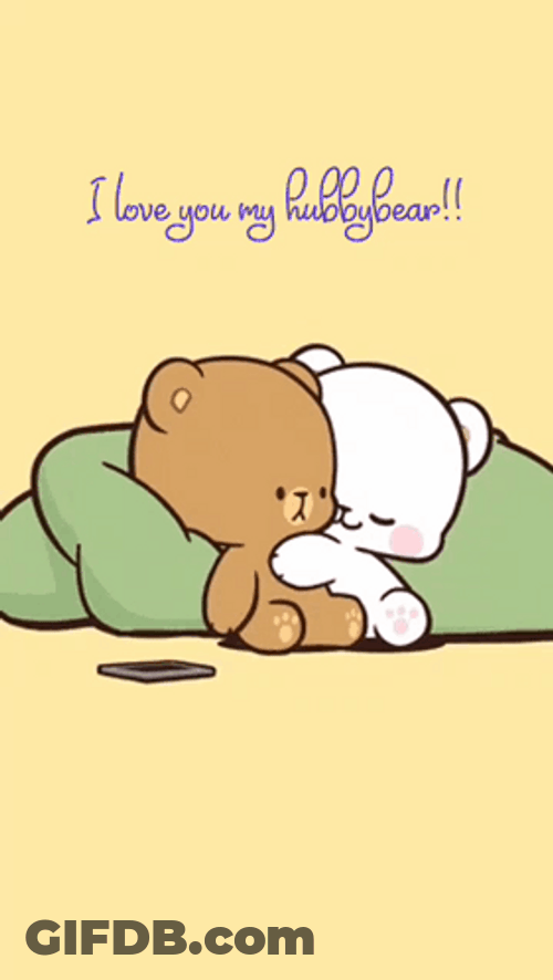 Cuddling Milk And Mocha Bear Hubbybear GIF
