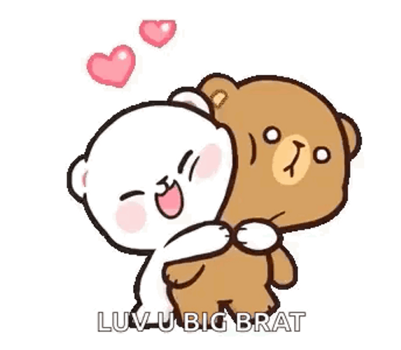 Cuddling Milk And Mocha Bear Luv U Brat GIF