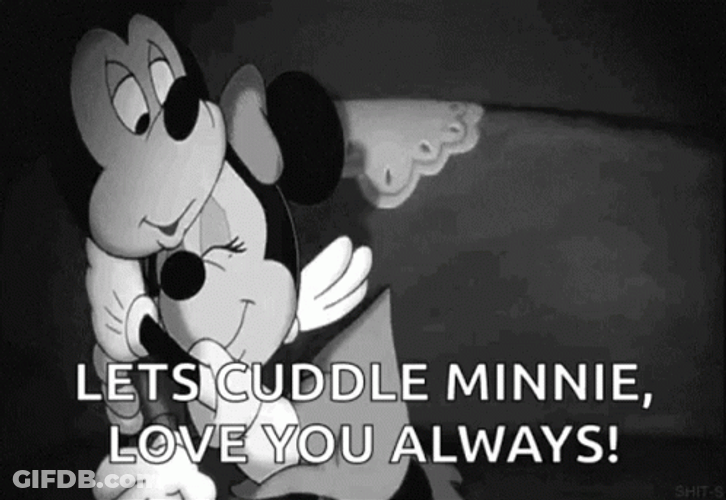 Cuddling Minnie And Mickey Mouse GIF