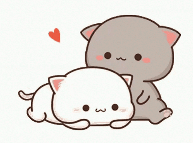 Cuddling Peach And Goma Forehead Kiss GIF