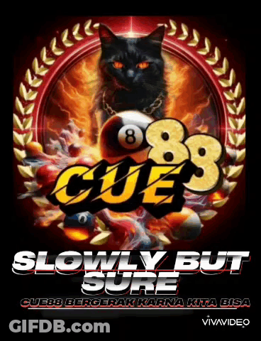 Cue88 Logo With Cat GIF