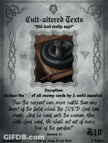 Cult Altered Texts Poster With Snake On Book GIF