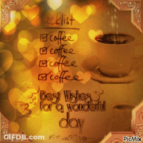 Cup Of Coffee Best Wishes For A Wonderful Day GIF