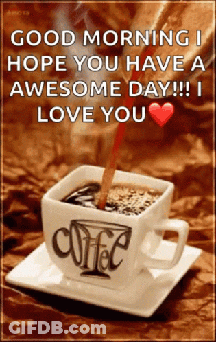 Cup Of Coffee Good Morning Hope You Have An Awesome Day I Love You GIF