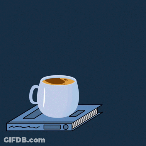 Cup Of Coffee On Book With Good Morning GIF