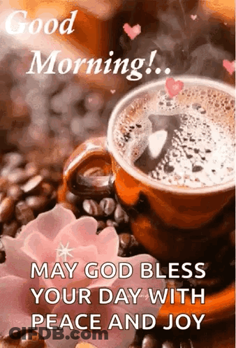 Cup Of Coffee On Coffee Beans GIF