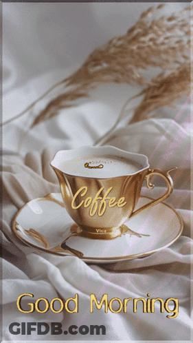 Cup Of Coffee On Saucer Good Morning GIF