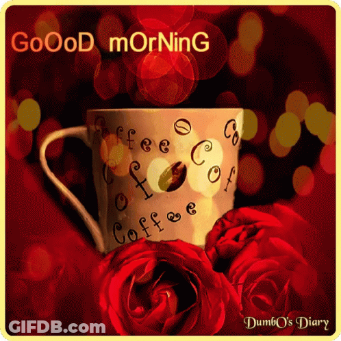 Cup Of Coffee Saying Good Morning GIF