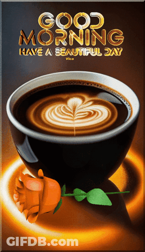 Cup Of Coffee Saying Good Morning Have A Beautiful Day GIF