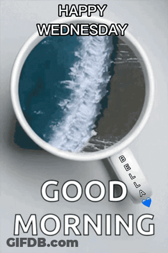 Cup Of Coffee Saying Happy Wednesday And Good Morning GIF