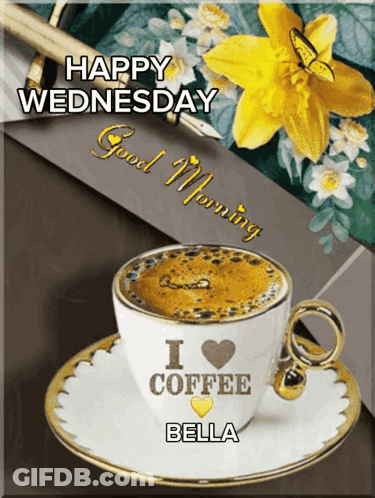 Cup Of Coffee Saying I Love Coffee Bella GIF