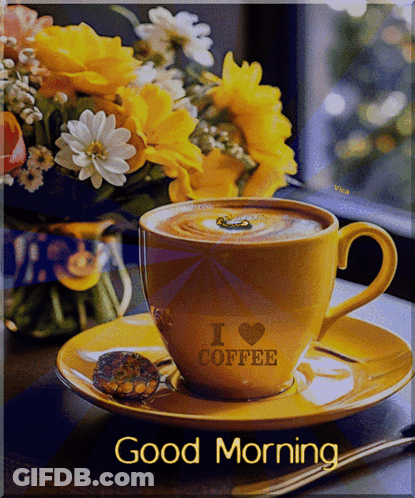 Cup Of Coffee Says I Love Coffee GIF