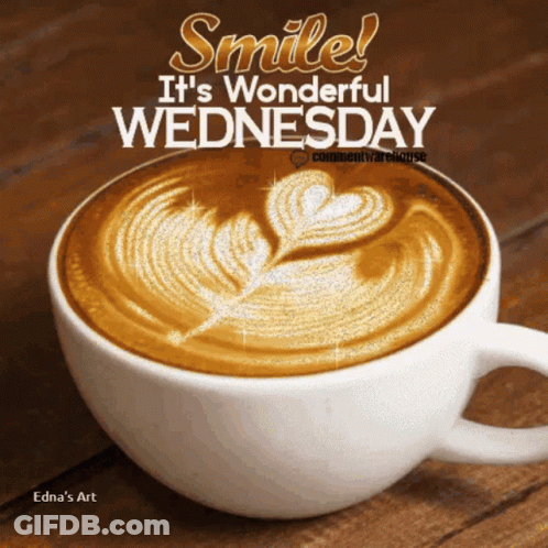 Cup Of Coffee Smile It's Wonderful Wednesday GIF